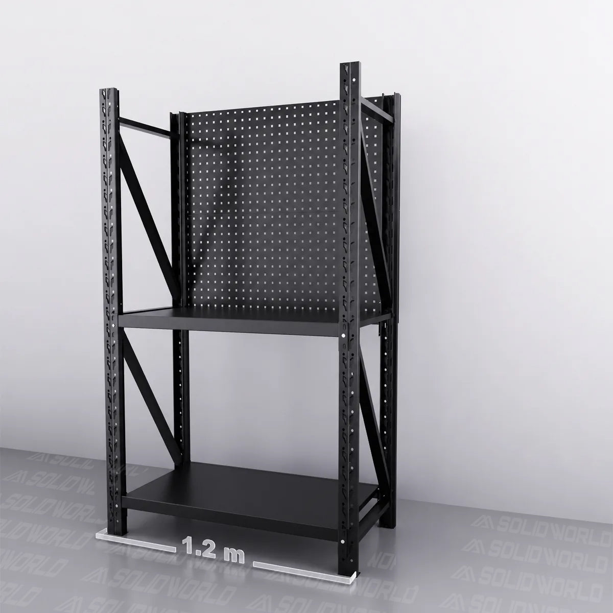 1.2m(W) x 0.6m (D) 2-Shelf Workbench With 2 Pegboards Set