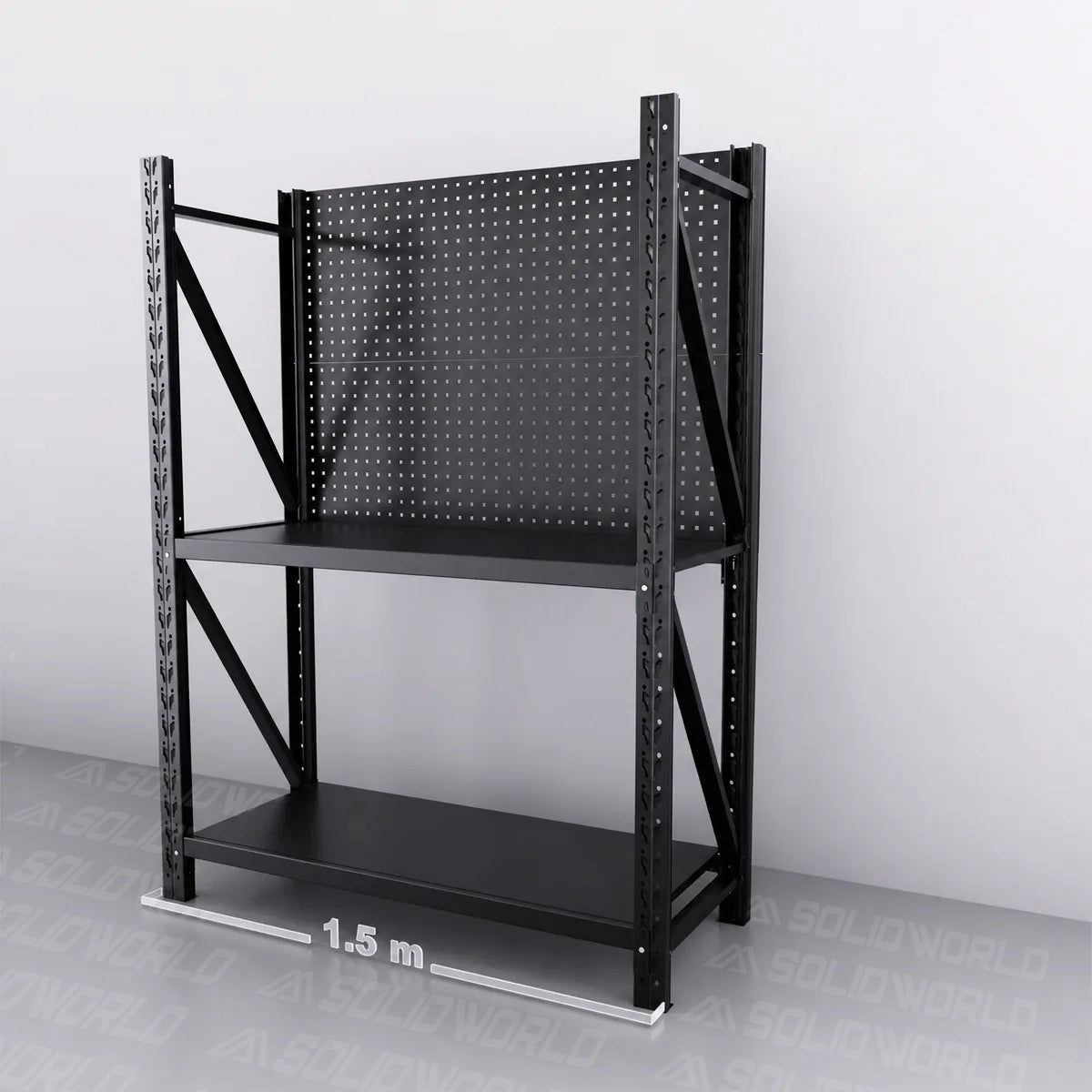 2m(H) x 1.5m(W) x 0.6m (D) 2-Shelf Workbench With 2 Pegboards