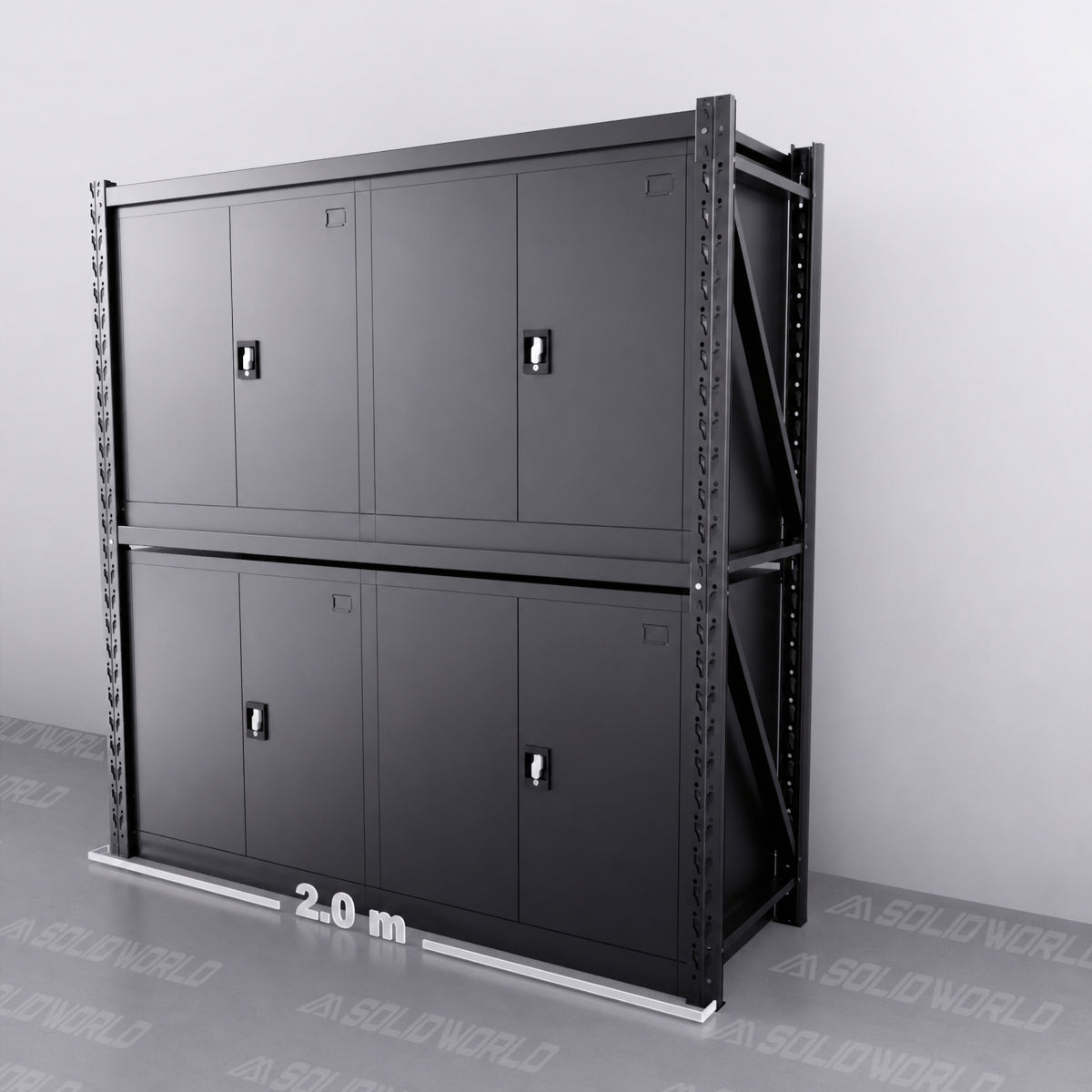 2m(L) 4 Cabinets Steel Storage Unit