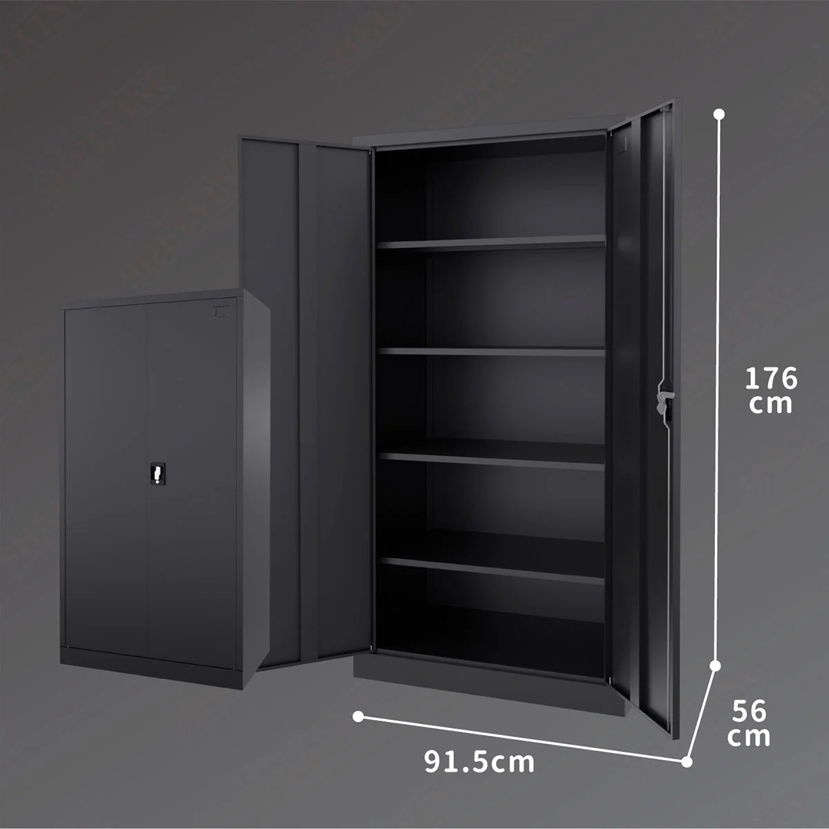 176cm height 2-Door Storage Cabinet Lockable Cupboard (Steel)