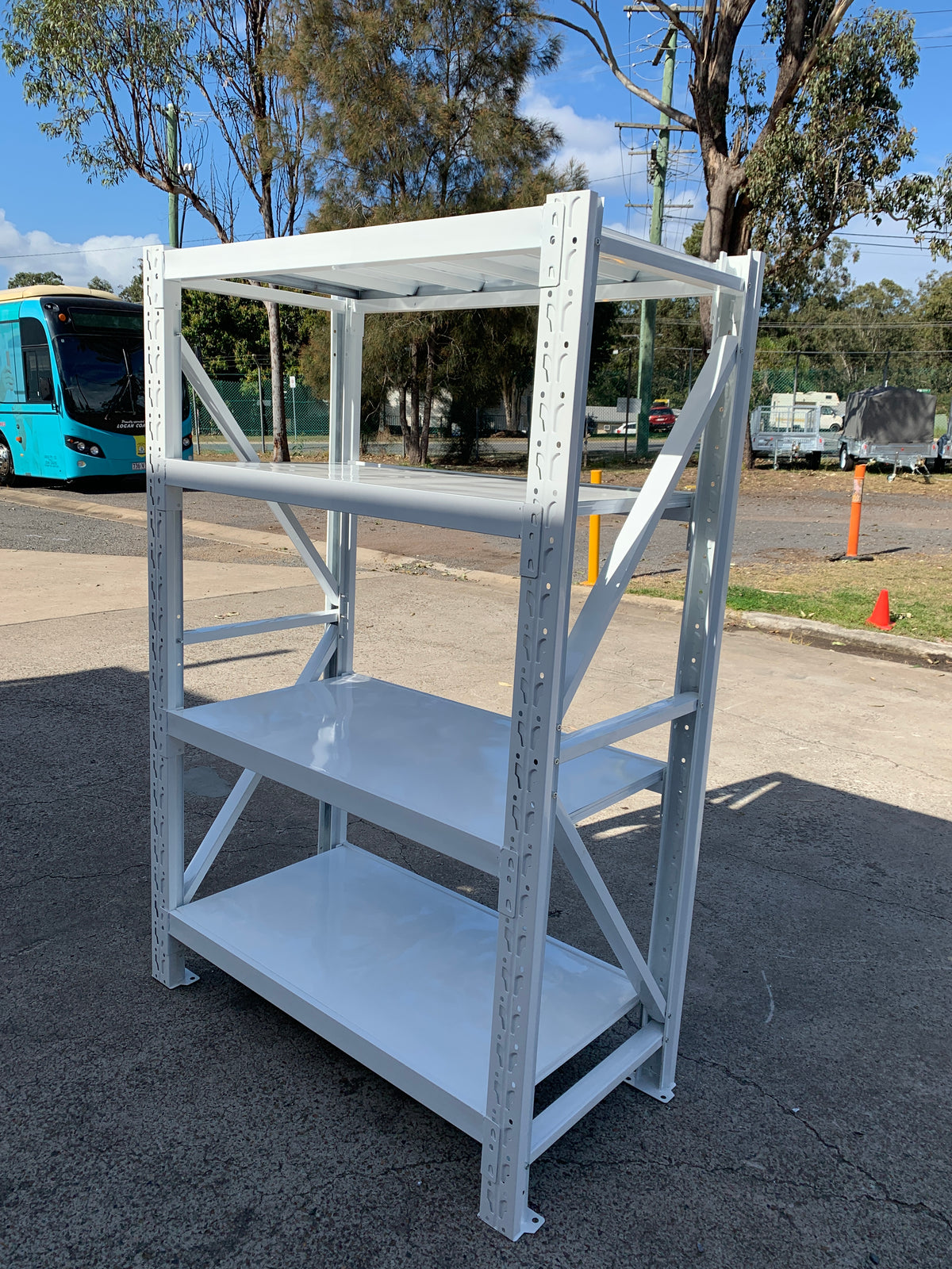 1.2m(W) x 2.4m(H) x 0.6m(D) Metal Shelving 1000KG White