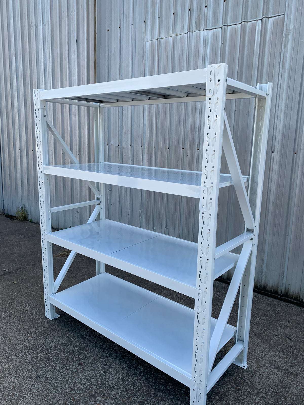 1.5m(W) x 2.0m(H) x 0.5m(D) Metal Shelving 800KG White