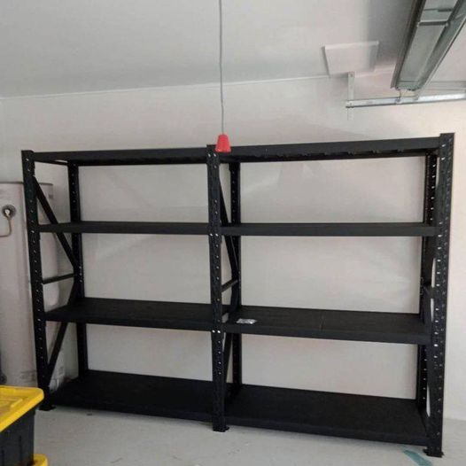 3.0m(W)x2.4m(H)x0.5m(D) 1600kg Connecting Shelving BLACK