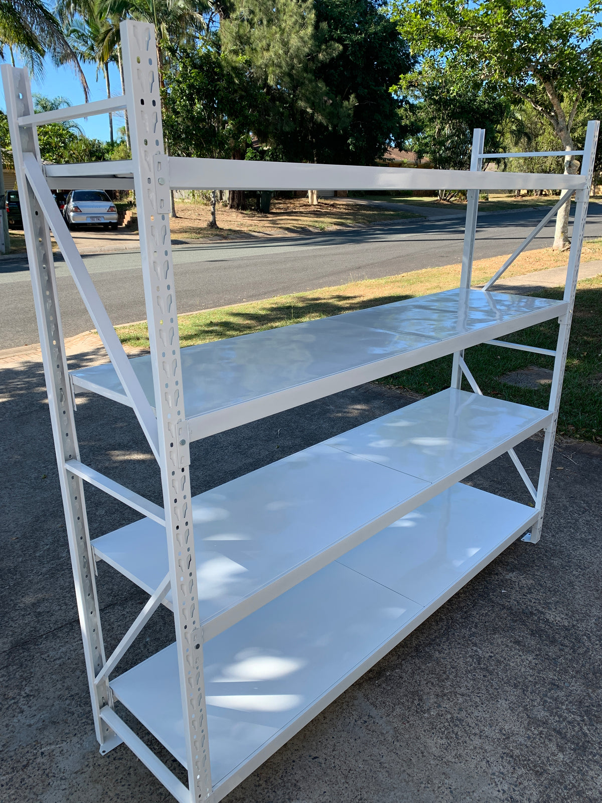 2.0m(W) x 2.0m(H) x 0.5m(D) Metal Shelving 600KG White