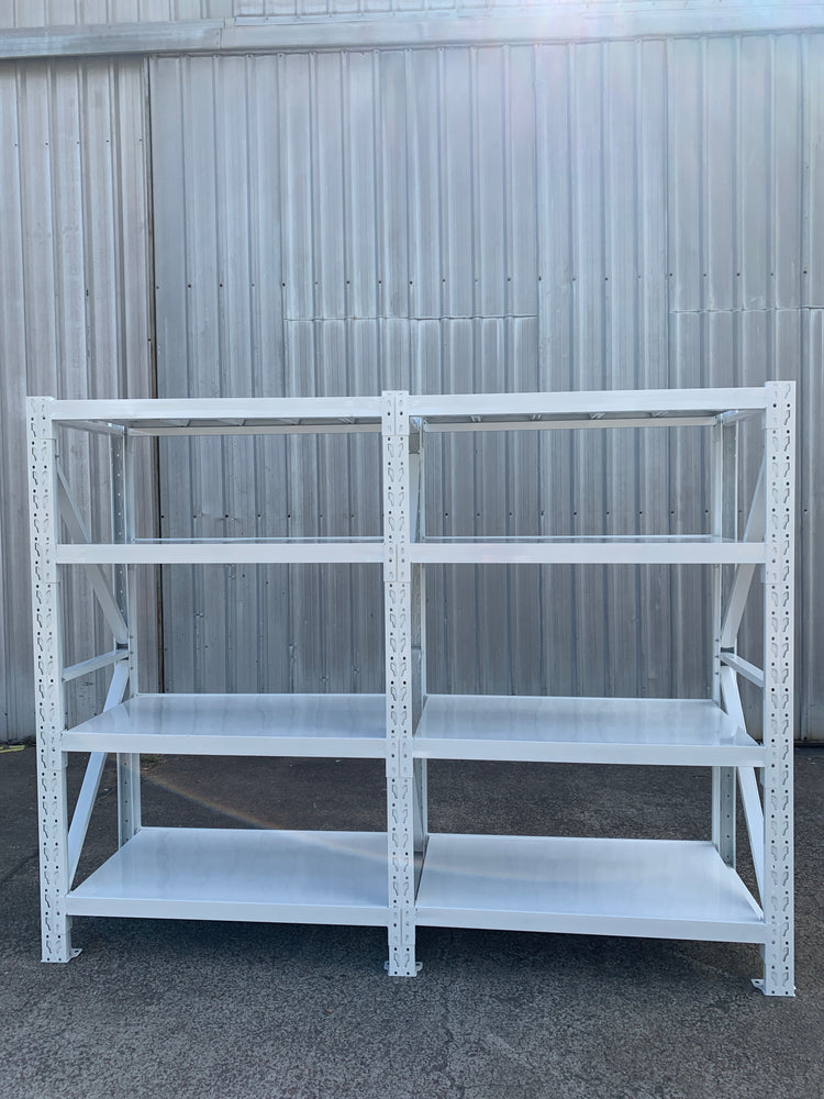 2.4m(W) x 1.8m(H) x 0.6m(D) 2000kg Connecting Shelving White