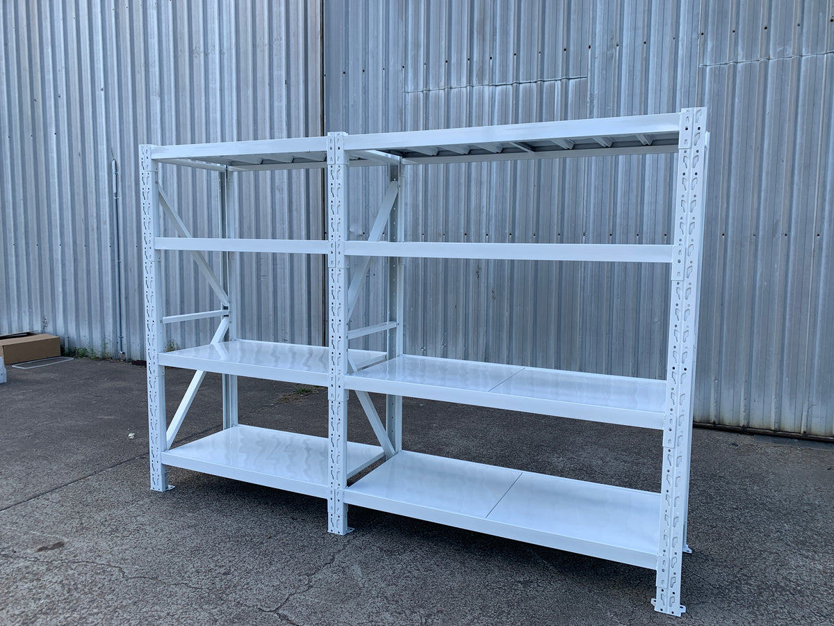 3.5m(W)x1.8m(H)x0.6m(D) 2000kg Connecting Shelving WHITE
