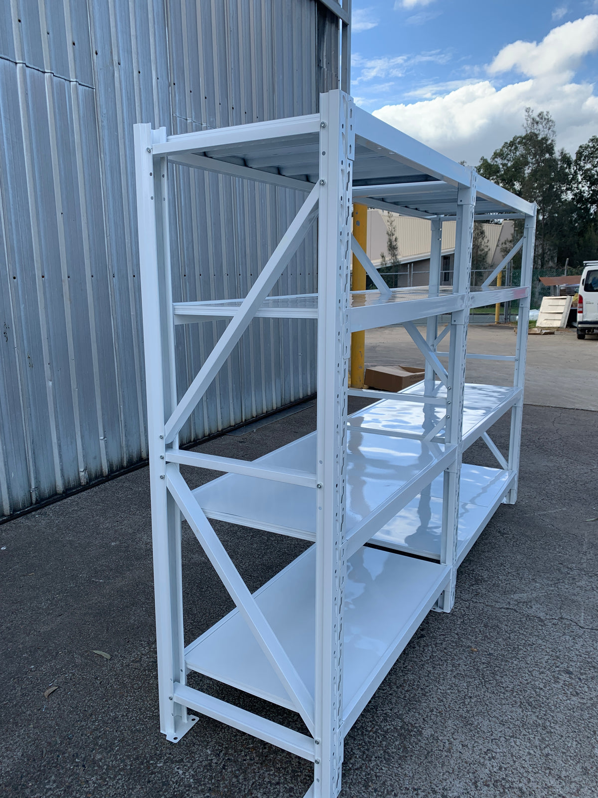 2.7m(W)x2.4m(H)x0.6m(D) 2000kg Connecting Shelving WHITE
