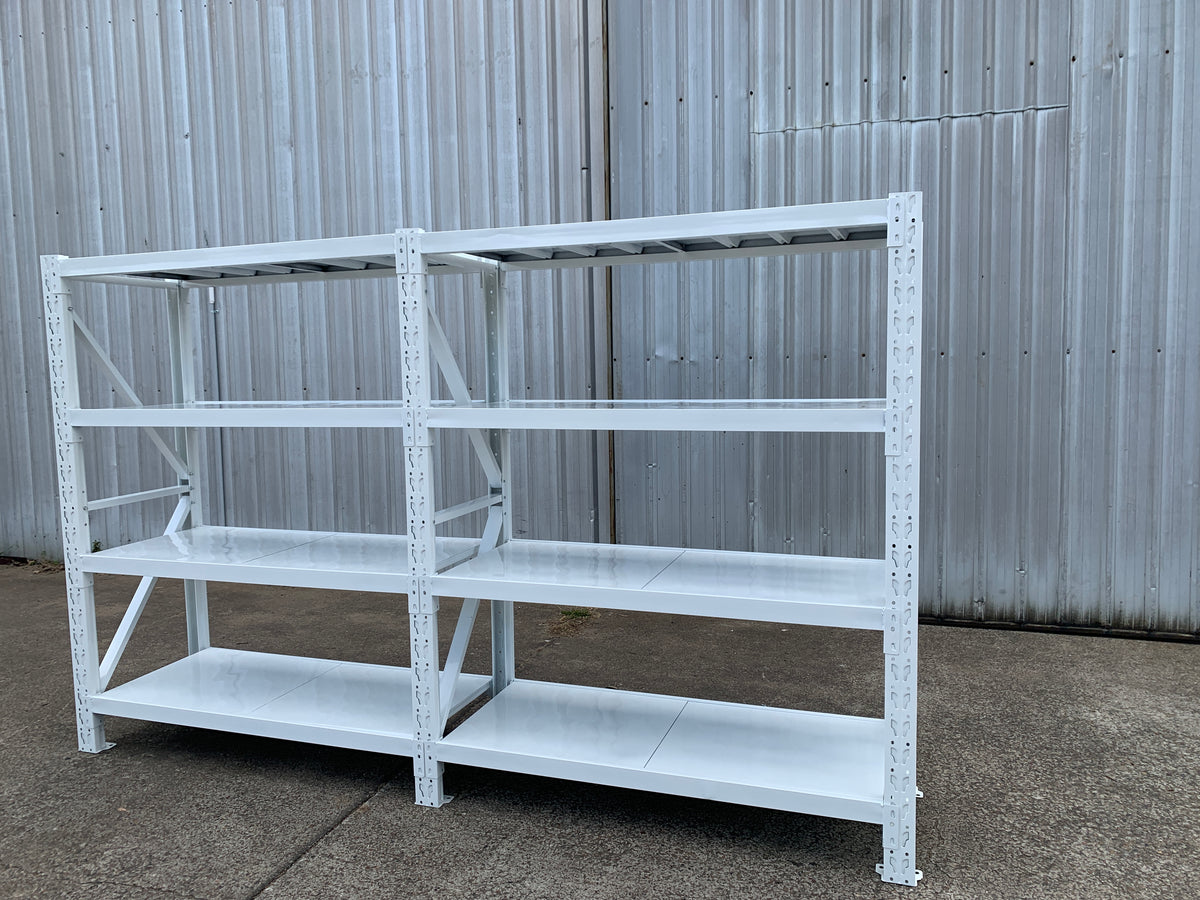 4.0m(W) x 2.4m(H) x 0.5m(D) 1200KG Connecting Shelving White
