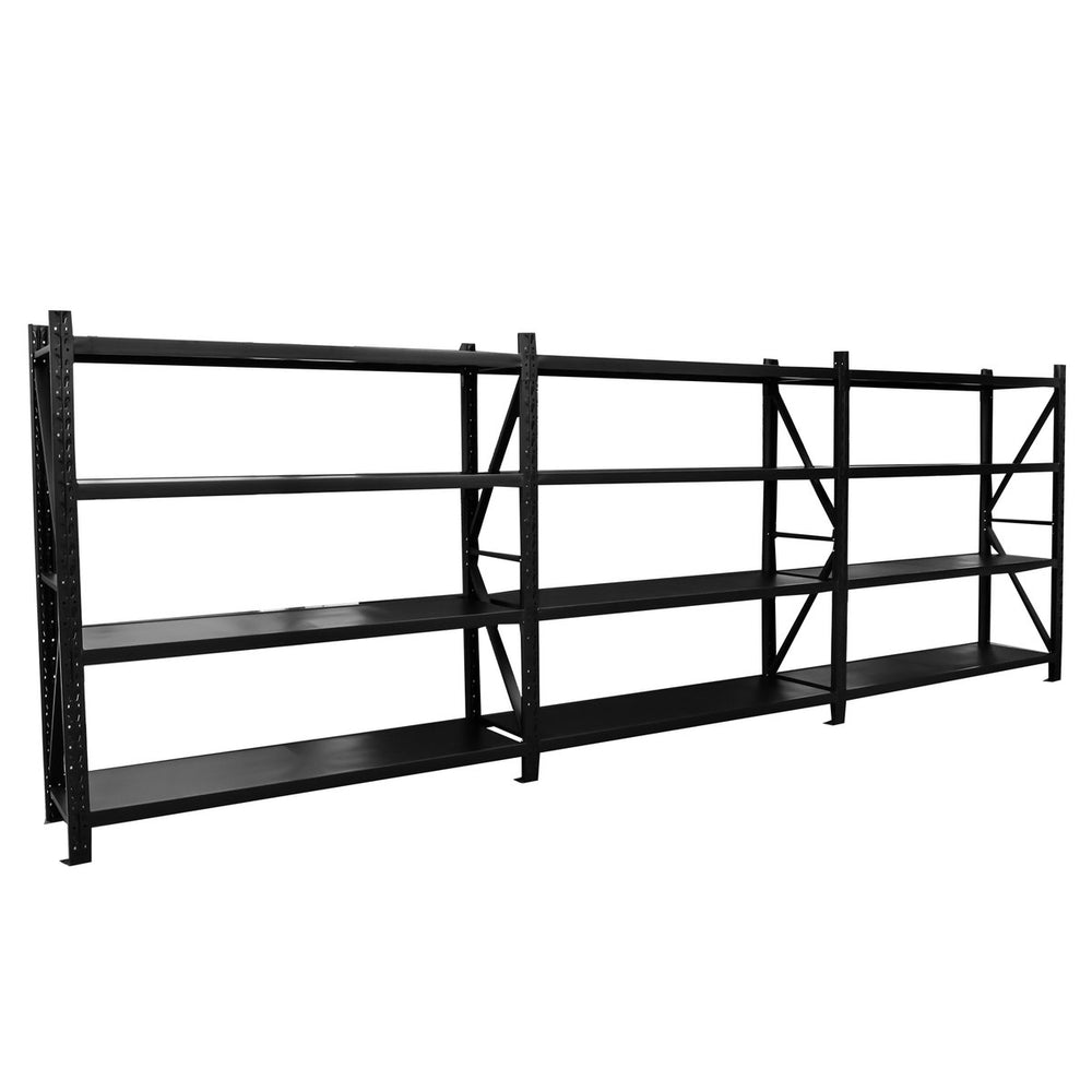 5.5m(W)x1.8m(H)x0.5m(D) 2000KG Connecting Shelving Black