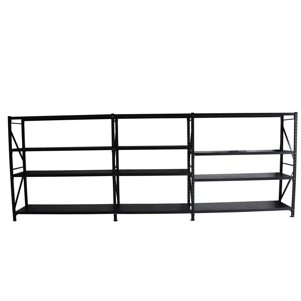 5.5m(W)x1.8m(H)x0.5m(D) 2000KG Connecting Shelving Black