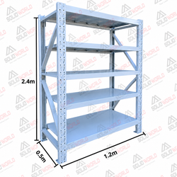 1.2m(W) x 2.4m(H) x 0.5m(D) Metal Shelving 800KG Black