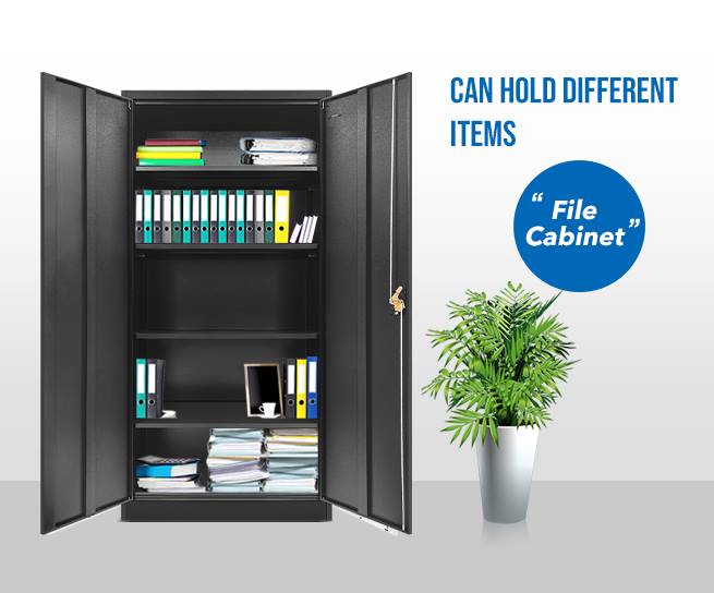 2-Door Heavy-Duty Storage Lockable Cupboard (4-shelf)
