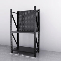 1.2m(W) x 0.6m (D)  2-Shelf Workbench With 2 Pegboards Set