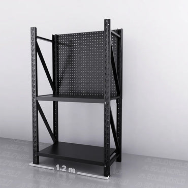 1.2m(W) x 0.6m (D)  2-Shelf Workbench With 2 Pegboards Set