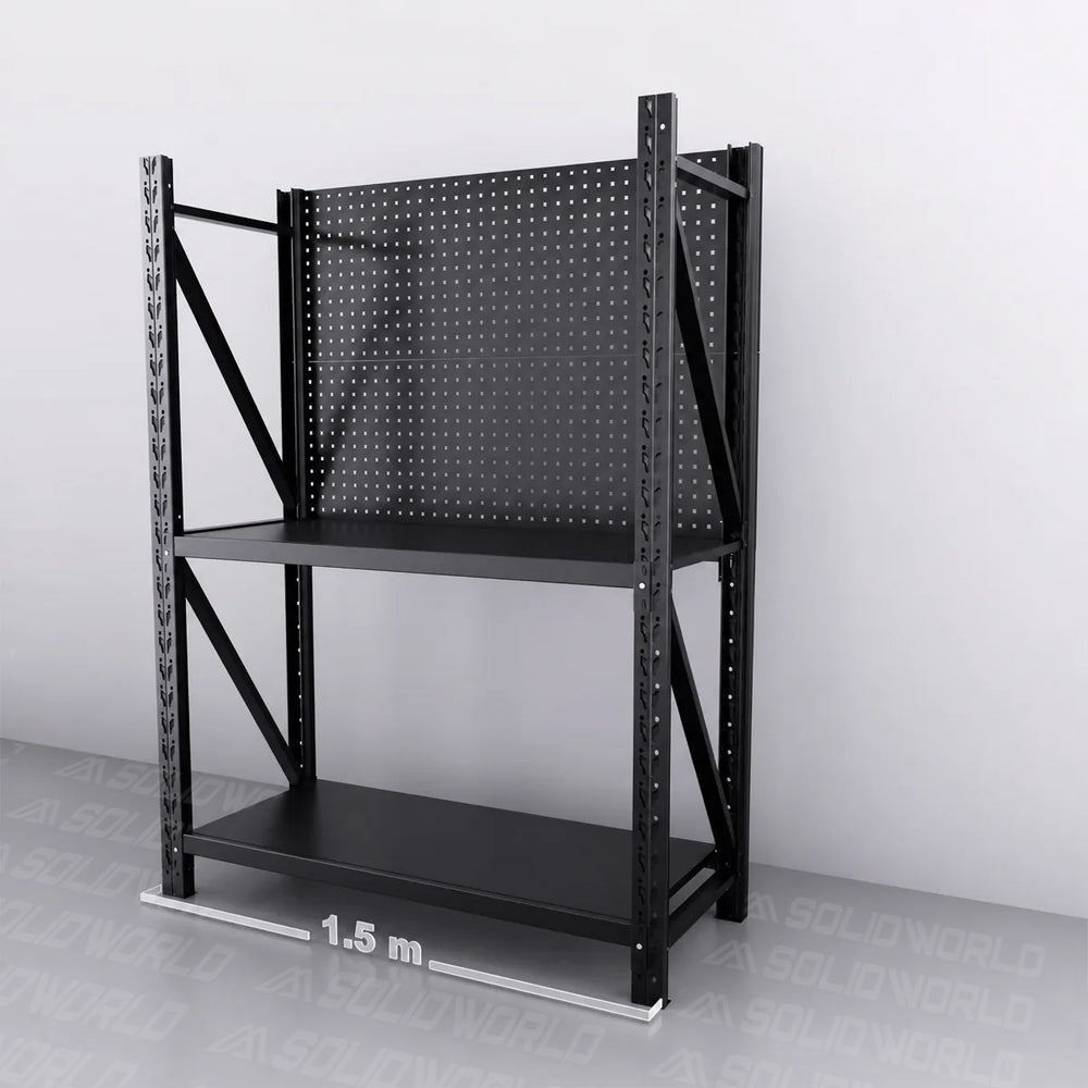 1.5m(W) x 0.6m (D) 2-Shelf Workbench With 2 Pegboards