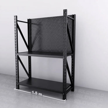 1.5m(W) x 0.6m (D) 2-Shelf Workbench With 2 Pegboards