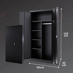2-Door Storage Cabinet Cupboard With A Hanging Section (Steel)