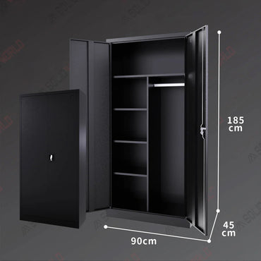 2-Door Storage Cabinet Cupboard With A Hanging Section (Steel)
