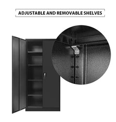 2-Door Heavy-Duty Storage Lockable Cupboard (4-shelf)
