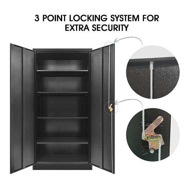 2-Door Heavy-Duty Storage Lockable Cupboard (4-shelf)