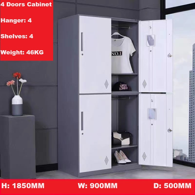 4-Door Storage Cabinet Lockable Cupboard
