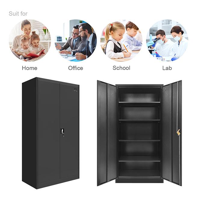 2-Door Heavy-Duty Storage Lockable Cupboard (4-shelf)