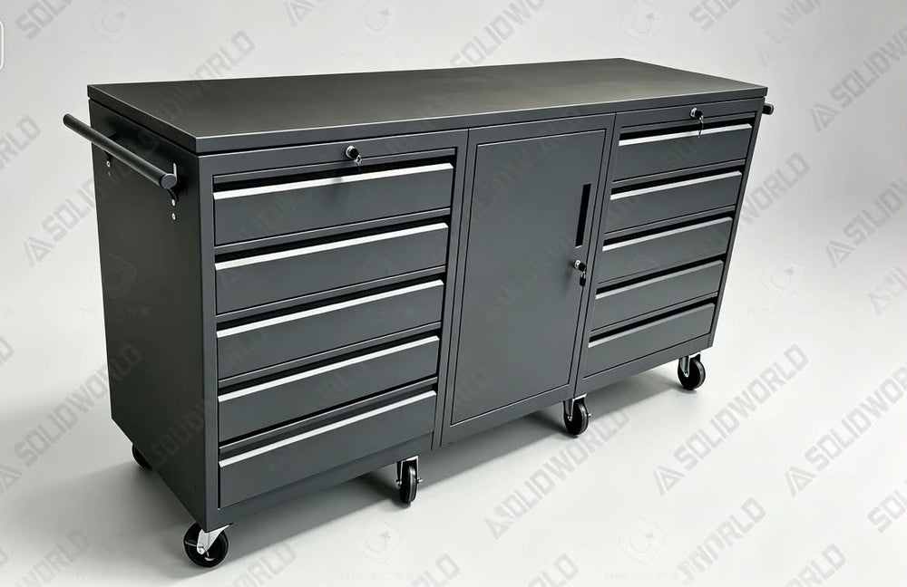 72'' Connected 10-Drawer & Cabinet Roller Toolbox