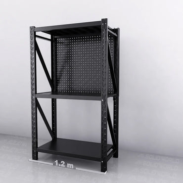 1.2m(W) x 0.6m (D)  2-Shelf Workbench With 2 Pegboards Set