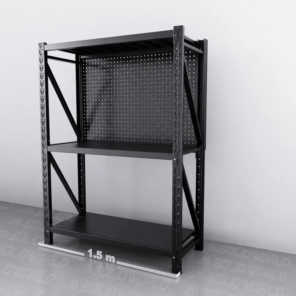 1.5m(W) x 0.6m (D) 2-Shelf Workbench With 2 Pegboards