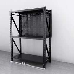 1.5m(W) x 0.6m (D) 2-Shelf Workbench With 2 Pegboards