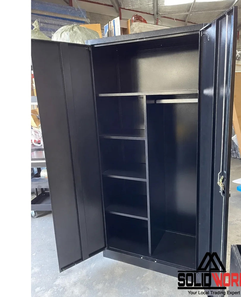 2-Door Storage Cabinet Cupboard With A Hanging Section (Steel)