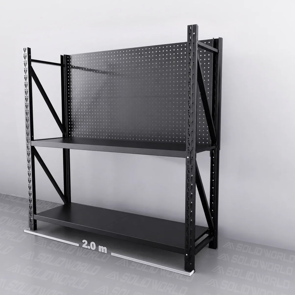 2m(W) x 0.6m(D) 2-Shelf Workbench With 2 Pegboards