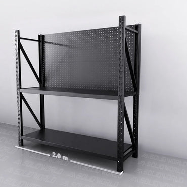 2m(W) x 0.6m(D) 2-Shelf Workbench With 2 Pegboards