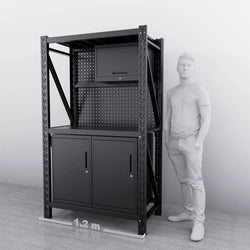 1.2m(L) 2-Cabinet Steel Pegboard Workbench