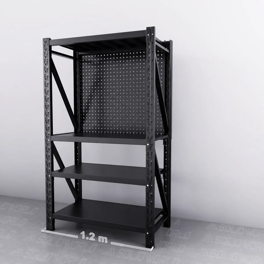 1.2m(W) x 0.6m (D)  2-Shelf Workbench With 2 Pegboards Set