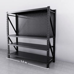 2m(W) x 0.6m(D) 2-Shelf Workbench With 2 Pegboards