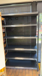 1.23m W x 1.9m H x 0.47m D Metal Solid Shelving-800KG Black