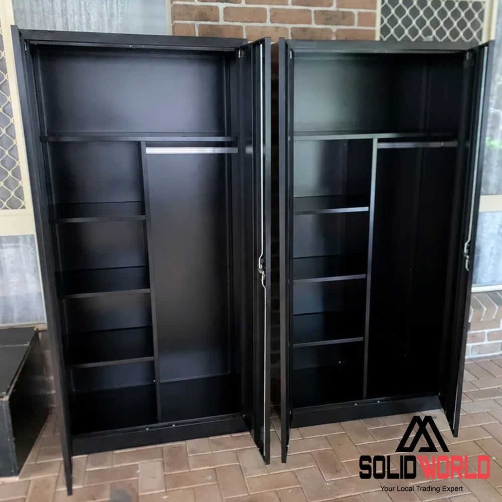 2-Door Storage Cabinet Cupboard With A Hanging Section (Steel)