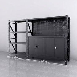 2m(L) Cabinets Steel Pegboard Workbench