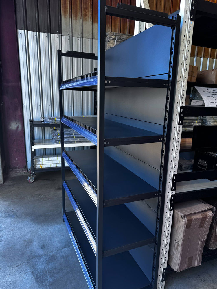 1.2m W x 1.9m H x 0.47m D Metal Solid Shelving-800KG Black