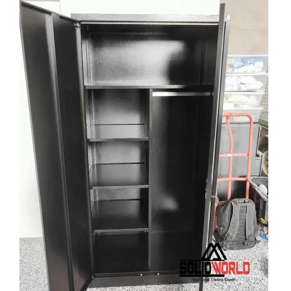 2-Door Storage Cabinet Cupboard With A Hanging Section (Steel)