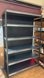 1.23m W x 1.9m H x 0.47m D Metal Solid Shelving-800KG Black