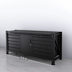 2m(L) 10-Drawer & Cabinet Steel Workbench