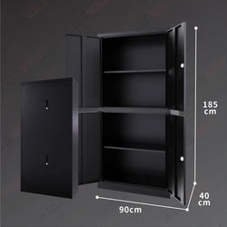 4-Door Storage Cabinet Lockable Cupboard (Steel)