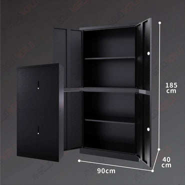 4-Door Storage Cabinet Lockable Cupboard (Steel)