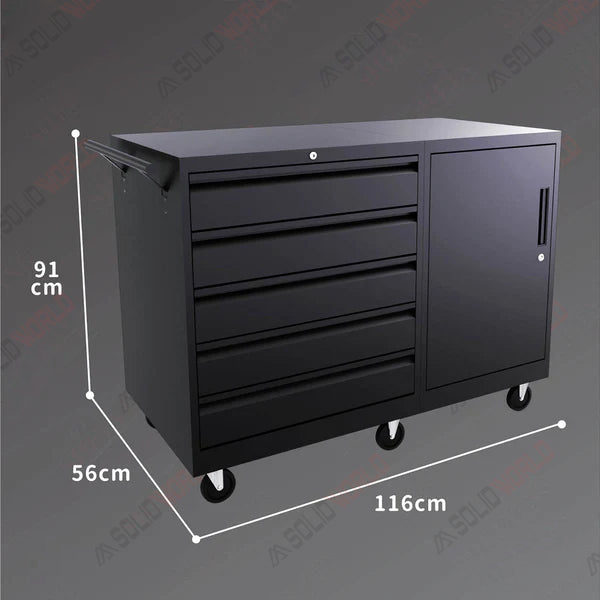 26'' Connectable 5-Drawer Cabinet Toolbox (Optional Wheels)