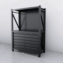 1.5m(L) 10-Drawer Steel Pegboard Workbench