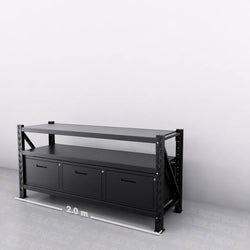 2m(L) x 0.6m(D) 3-Drawers Steel Workbench