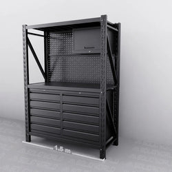 1.5m(L) 10-Drawer Steel Pegboard Workbench