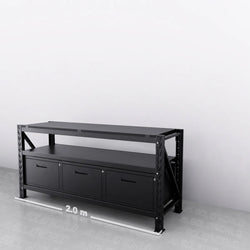 2m(L) x 0.6m(D) 3-Drawers Steel Workbench